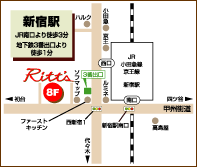 ヘッドスパ リッツ、東京新宿店map